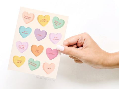 Galentine’s Candy Hearts Greeting Card