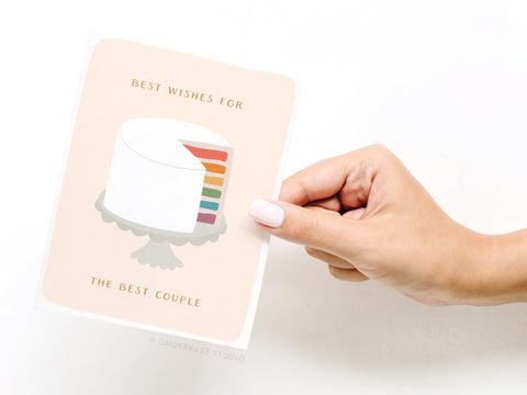 Best Wishes Rainbow Cake Greeting Card