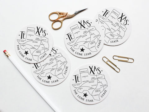 Texas State Map Coaster Set - onderkast-studio