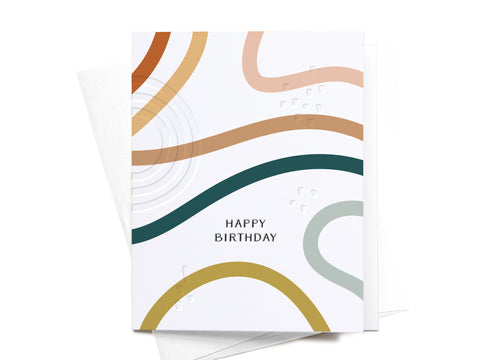 Happy Birthday Streamers Letterpress Greeting Card