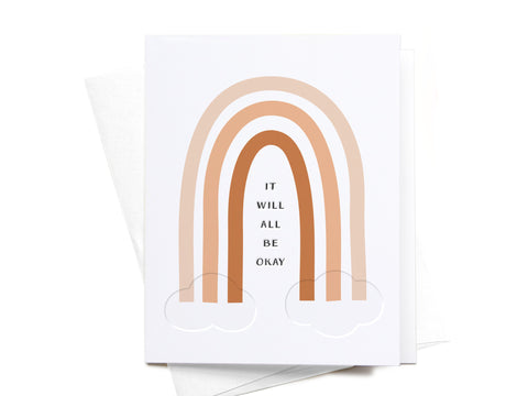 It Will All Be Okay Rainbow Letterpress Greeting Card