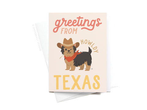 Greetings From Texas Sticker Greeting Card