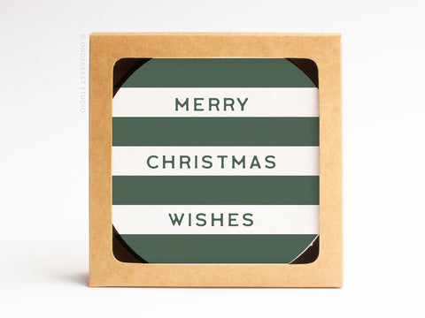 Merry Christmas Wishes Coaster Set