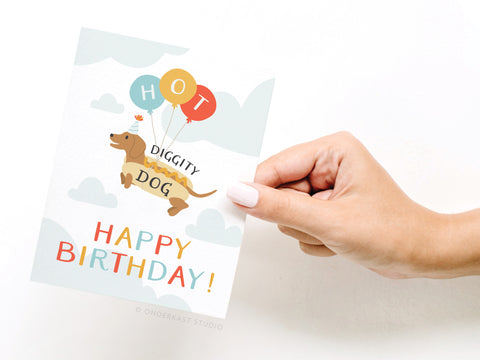 Hot Diggity Dog Greeting Card