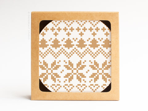 Holiday Cross Stitch Coaster Set