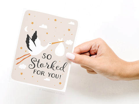 So Storked For You! Greeting Card