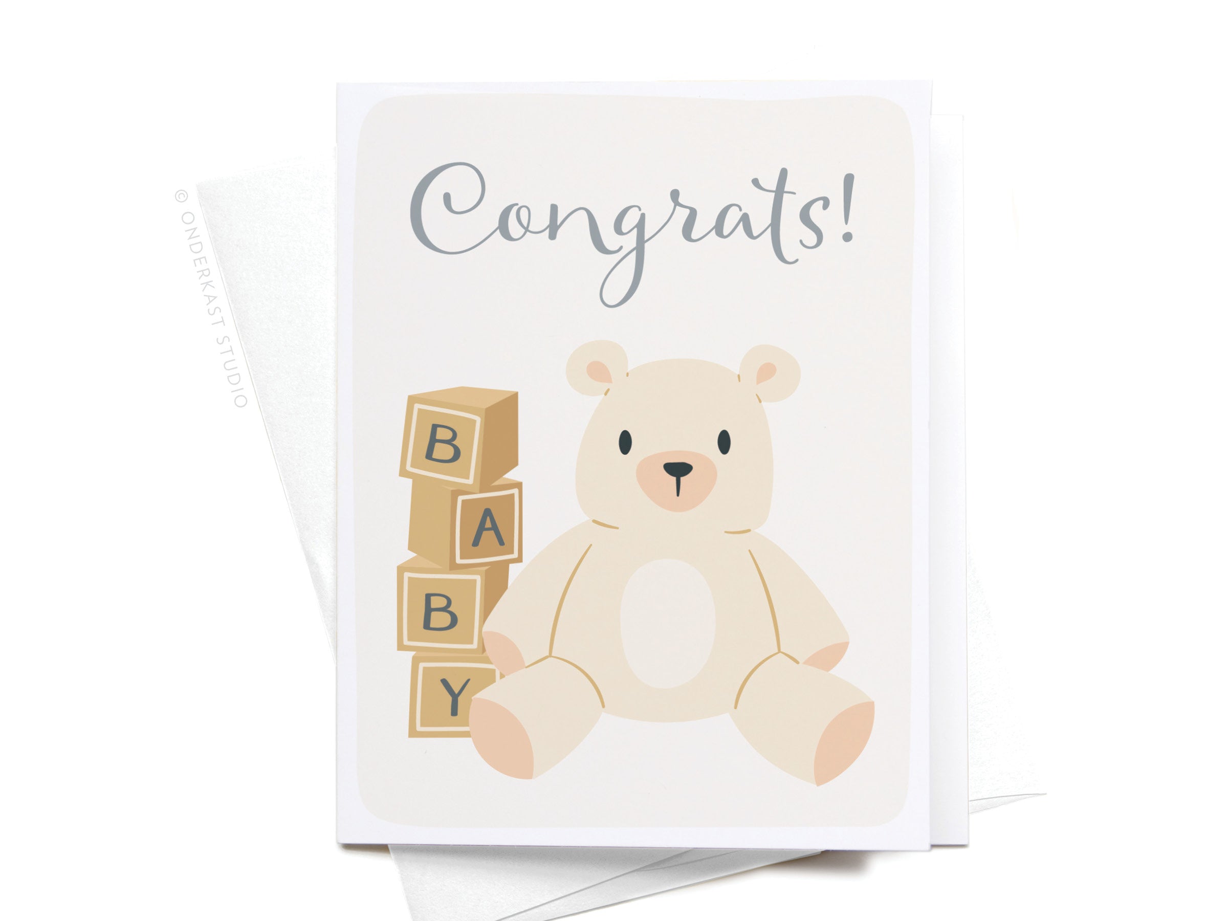 Congrats Teddy Bear Greeting Card Onderkast Studio