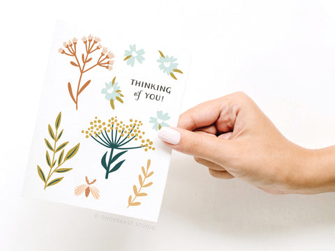 Thinking of You Soft Florals Greeting Card