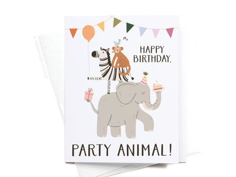 Happy Birthday, Party Animal Greeting Card