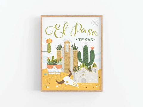 El Paso Succulent Skyline Art Print