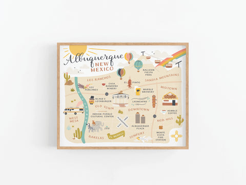 Albuquerque Map Art Print