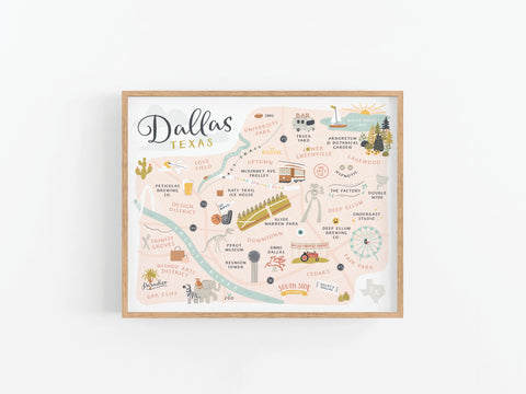 Dallas Map Art Print