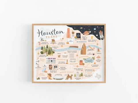 Houston Map Art Print