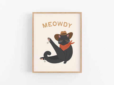 Meowdy Cat Art Print