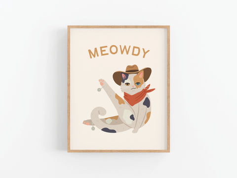 Meowdy Cat Art Print