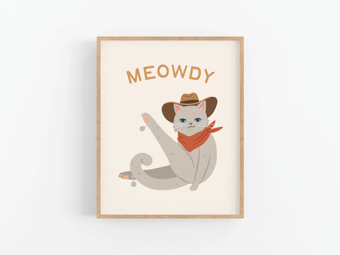 Meowdy Cat Art Print