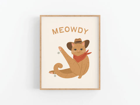 Meowdy Cat Art Print