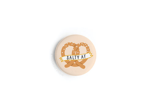 Salty AF Pretzel Button Magnet