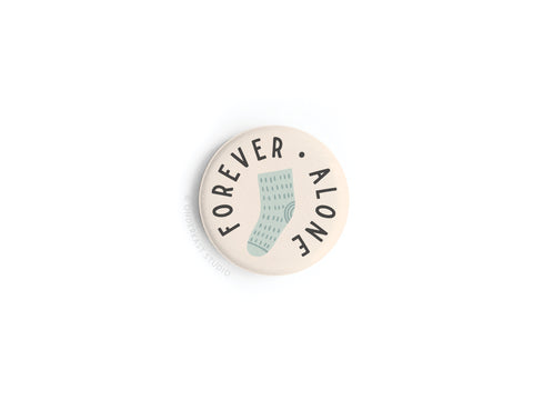 Forever Alone Sock Button Magnet