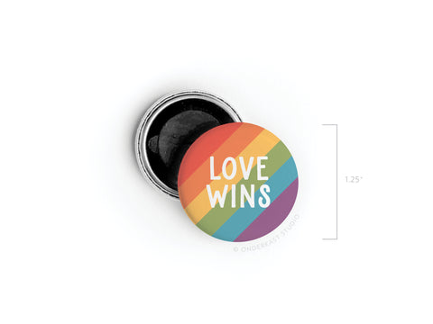 Love Wins Button Magnet