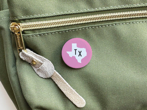 Pink TX Pinback Button