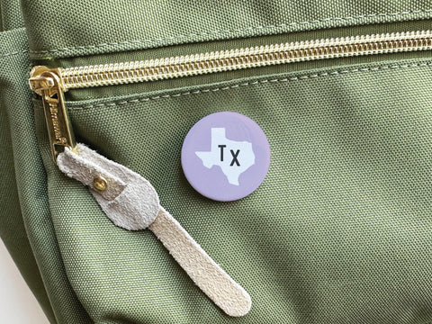 Purple TX Pinback Button