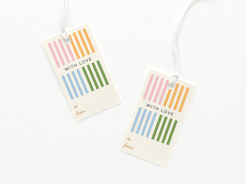 With Love Cabana Stripes Gift Tag
