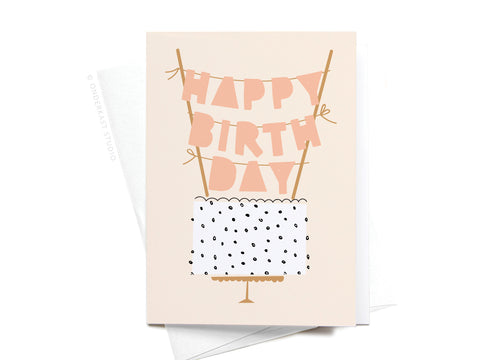 Happy Birthday Cake Topper Folded Greeting Note Set of 10