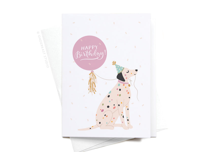 Happy Birthday Dalmatian Folded Greeting Note Set of 10