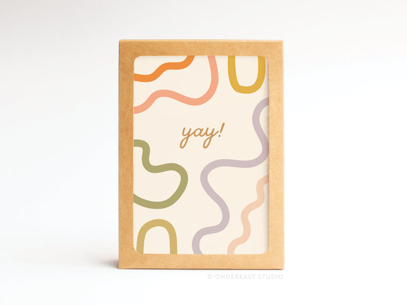 Yay Squiggles Folded Greeting Note Set of 10