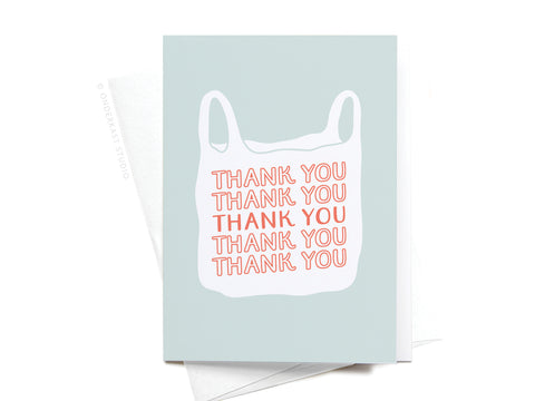 Thank You Plastic Bag Folded Greeting Note Set of 10