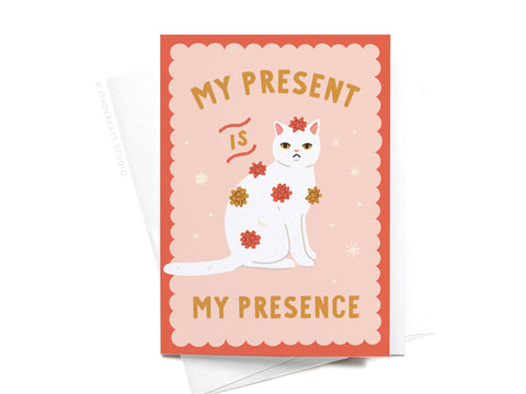 My Present Is My Presence Cat Folded Greeting Note Set of 10