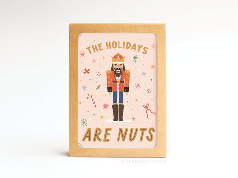 The Holidays Are Nuts Nutcracker Folded Greeting Note Set of 10