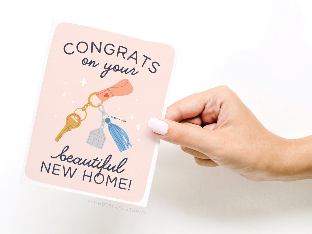 Congrats on Your Beautiful New Home Keychain Greeting Card