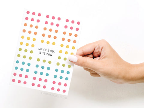 Love You Button Candy Greeting Card