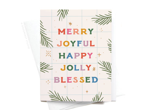 Merry Joyful Christmas Spruce Greeting Card