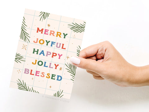 Merry Joyful Christmas Spruce Greeting Card