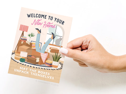 Welcome to Your New Home Boxes Greeting Card