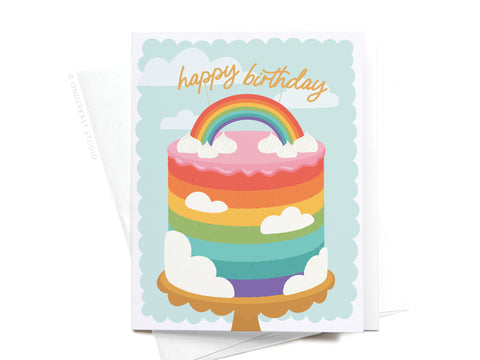 Happy Birthday Rainbow Cake Greeting Card