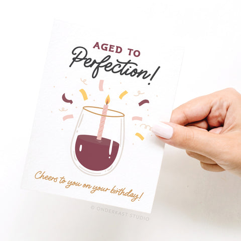 Aged to Perfection Wine Greeting Card