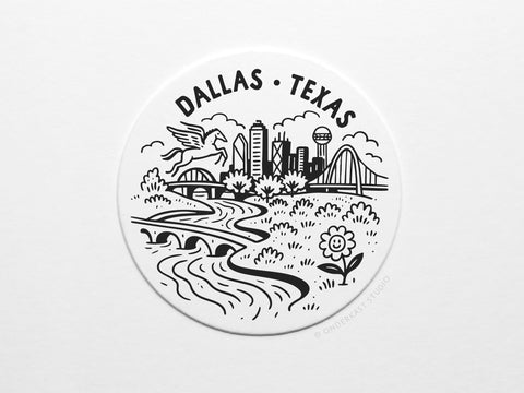 Dallas Texas Skyline Letterpress Coaster Set