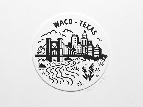 Waco Texas Skyline Letterpress Coaster Set