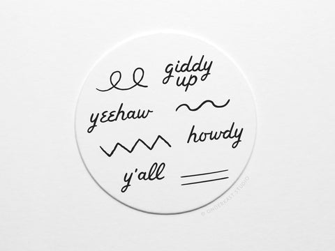 Western Words Letterpress Coaster Set
