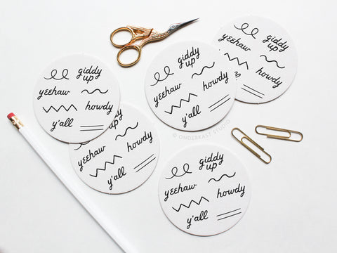 Western Words Letterpress Coaster Set