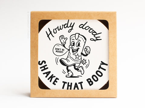 Howdy Doody Boot Letterpress Coaster Set