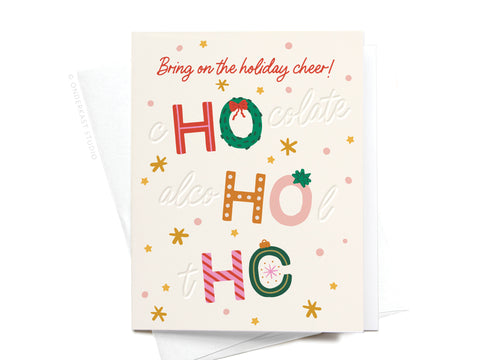 Naughty Holiday Cheer Letterpress Greeting Card