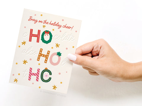 Naughty Holiday Cheer Letterpress Greeting Card