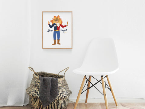 Never Forget Blazing Big Tex Art Print