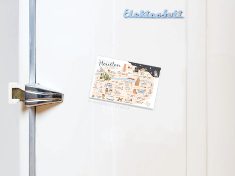 Houston Map Refrigerator Magnet