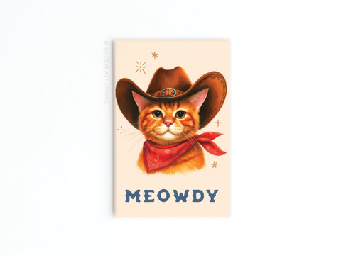 Meowdy Cowboy Cat Refrigerator Magnet